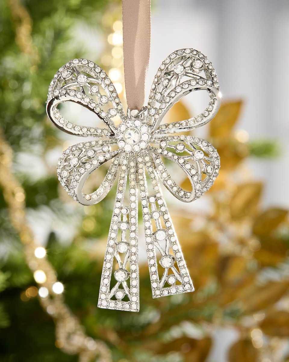 Bow Tie Platinum Holiday Ornament